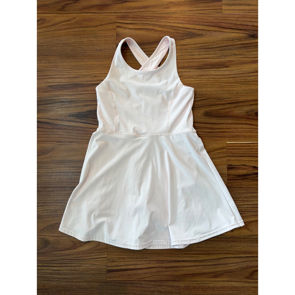 Pale pink GB girls one piece tennis dress attached shorts Sz xl 14/16